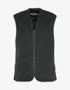 Barbour Zip-front Pocket Fleece Vest In Green