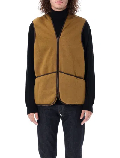 Barbour Warm Pile Waistcoat Zip-in Liner In Brown