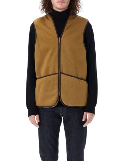 Barbour Warm Pile Waistcoat/zip-in Liner In Brown