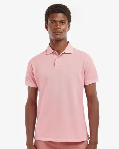 Barbour Wash Sports Mens Polo Shirt In Pink