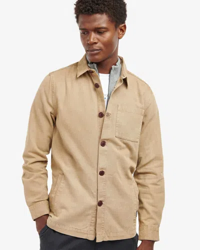 Barbour Washed Mens Overshirt In Neutral
