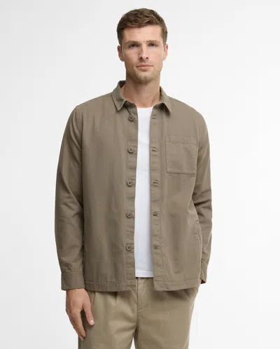 Barbour Washed Cotton Overshirt In Brown