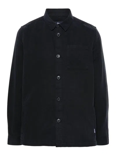 Barbour Washed Overshirt Jacket In Blue