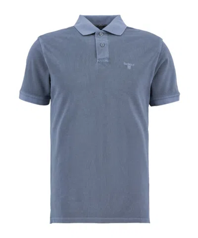 Barbour Washed Tartan Tailored Pique Polo In Blue