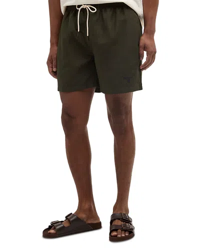 Barbour Water Reactive Tartan Swim Short In Green