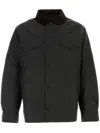 Barbour Bottle Green Embroidered Logo Jacket In Black