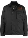 Barbour International Workers Wax Black Jacket In Black