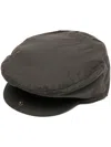 Barbour Cheviot Waxed Flat Cap In Green