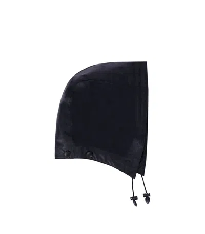 Barbour Wax Navy Blue Hood In Black