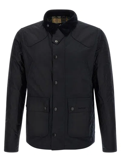 Barbour Wax Reelin Puffer Jackets Blue In Black