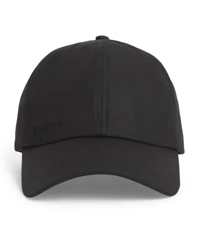 Barbour Wax Sports Baseball Cap In Black