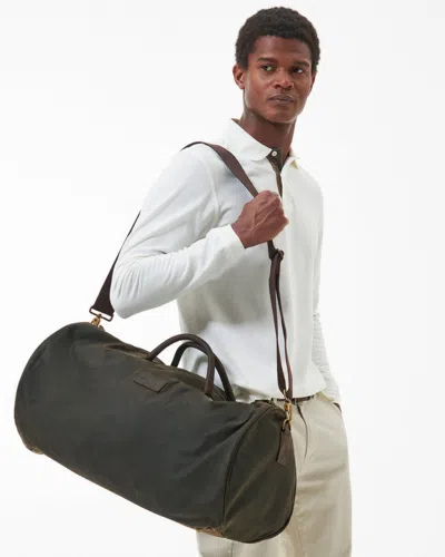 Barbour Wax Unisex Holdall In Brown
