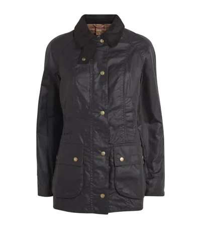 Barbour Waxed Beadnell Jacket In Black