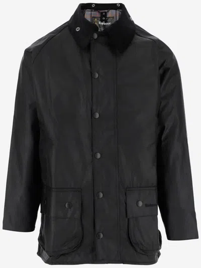Barbour Waxed Beaufort Jacket In Black