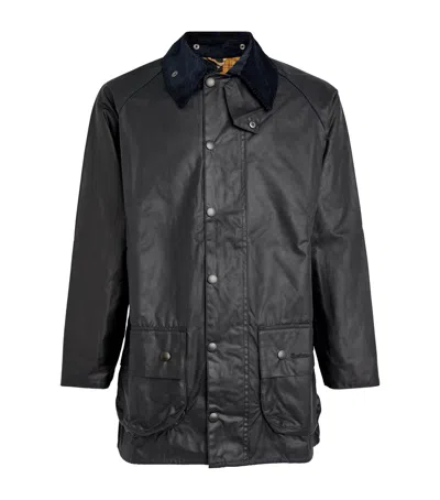 Barbour Waxed Beaufort Jacket In Navy