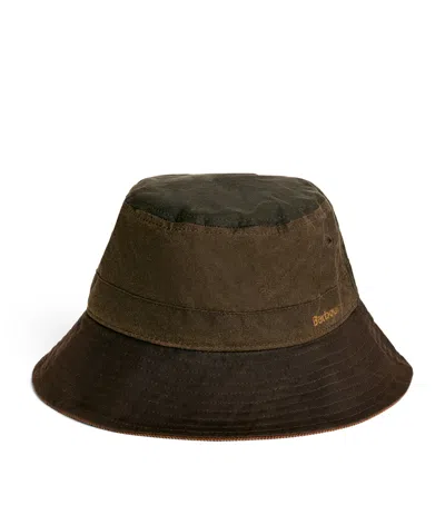 Barbour Waxed Brackley Bucket Hat In Green