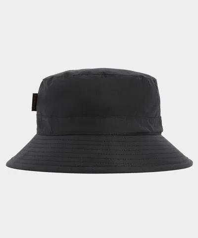 Barbour Waxed Bucket Hat In Black
