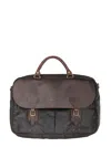 BARBOUR WAXED COTTON AND LEATHER BRIEFCASE BARBOUR