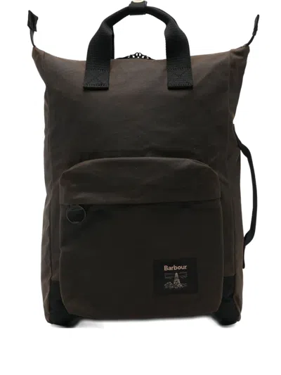 Barbour Waxed-cotton Backpack In Green