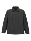 Barbour Waxed Cotton Corduroy-collar Jacket In Gray