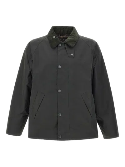 BARBOUR WAXED COTTON CORDUROY-COLLAR JACKET