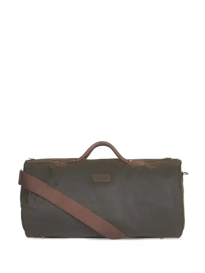 Barbour Waxed Cotton Duffle Bag In Gray