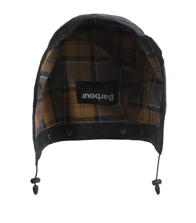 Barbour Waxed Cotton Hood In Blue