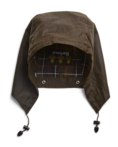 Barbour Waxed Cotton Hood In Olive