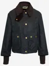 Barbour Beadnell Water Resistant Crop Waxed Cotton Jacket In Black