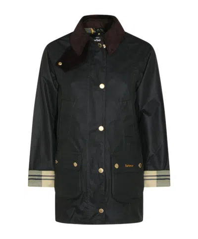 Barbour Waxed Cotton Jacket In Black