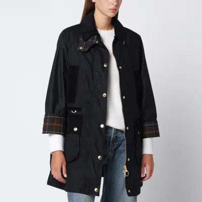 Barbour Waxed Cotton Jacket In Black