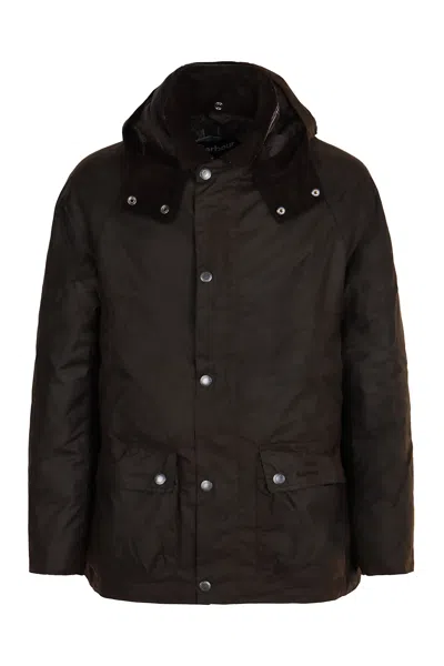 Barbour Waxed Cotton Jacket In Green