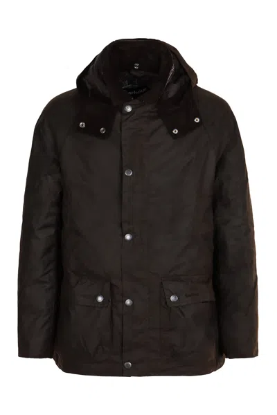 Barbour Waxed Cotton Jacket In Brown