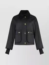 Barbour Waxed Cotton Jacket Corduroy Collar In Black