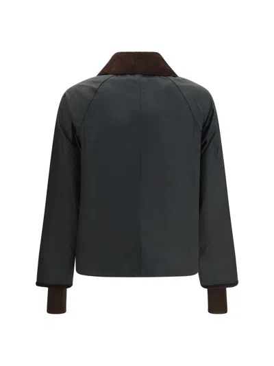 Barbour Waxed Cotton Jacket In Gray