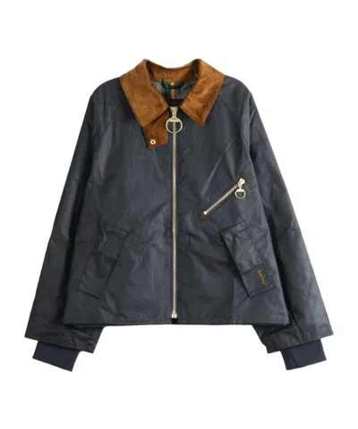 Barbour Waxed Cotton Jacket In Blue