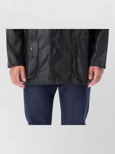 Barbour Waxed Cotton Relaxed-fit Jacket In Black
