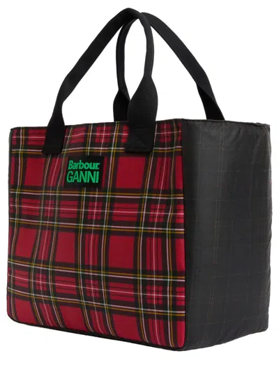 Barbour Waxed Cotton Tote Bag In Multicolor