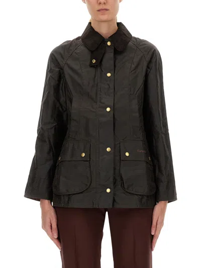 Barbour Waxed Jacket Beandell In Black