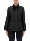 Barbour Black Beadnell Waxed Jacket In Black