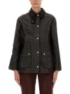 Barbour Cotton Jacket With Collared Neck And Flap Pockets In Black