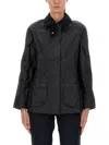 Barbour Black Beadnell Waxed Jacket In Blue