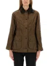 Barbour Corduroy Collar Coat Flap Pockets In Brown