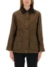 Barbour Corduroy Collar Coat Flap Pockets In Multi