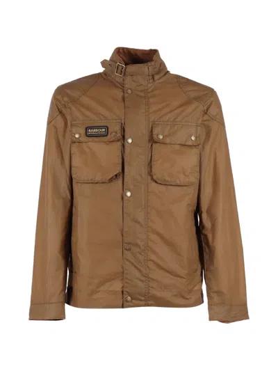 Barbour Waxed Pocket Jacket In Brown