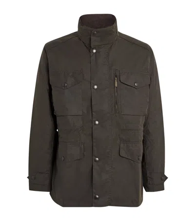 Barbour Waxed Sapper Jacket In Olive Green