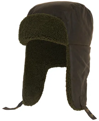 Barbour Waxed-cotton Fleece-lined Morar Trapper Hat In Olive