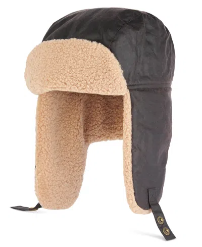Barbour Waxed-cotton Fleece-lined Morar Trapper Hat In Rustic
