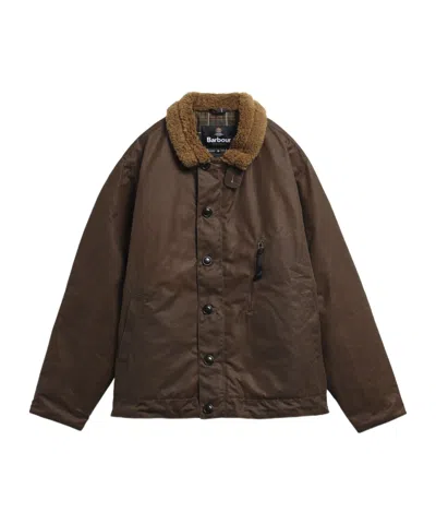 Barbour Fleece-collar Jacket In Brown
