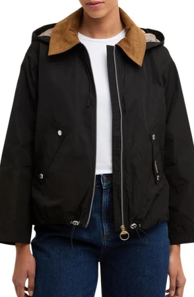 Barbour Weaver Water Repellent Hooded Jacket In Black